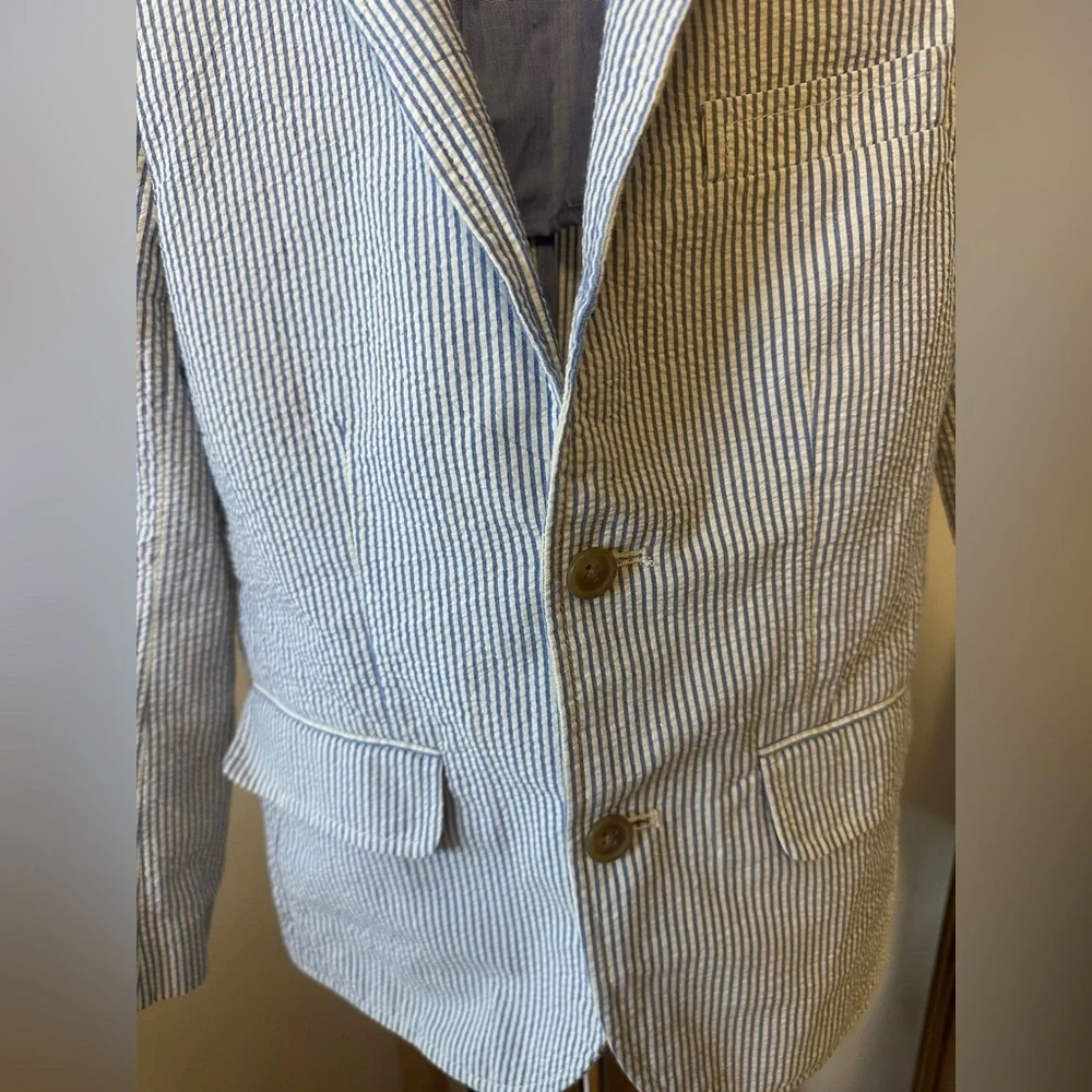 Crewcuts Seersucker Kids Blazer Preppy Resort Formal Old Money Sz 8 - Picture 5 of 10